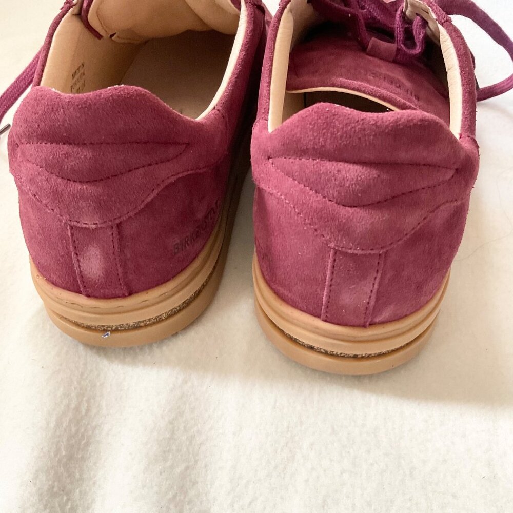NEW BIRKENSTOCK BURGANDY red suede leather sneaker shoes MENEU42 US9 WOMEN 10.5 - Picture 4 of 9